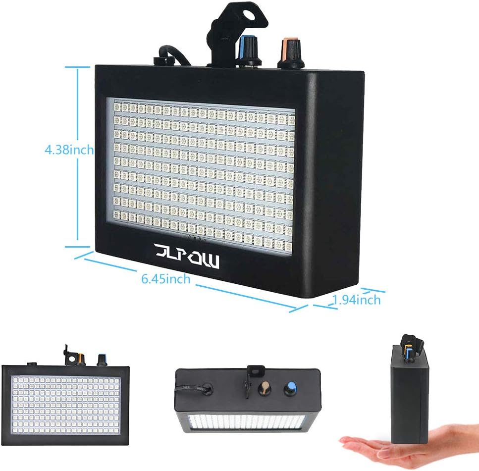 Halloween Strobe Light, JLPOW Ultra Bright RGB LED Strobe Lights (Metal Case)...