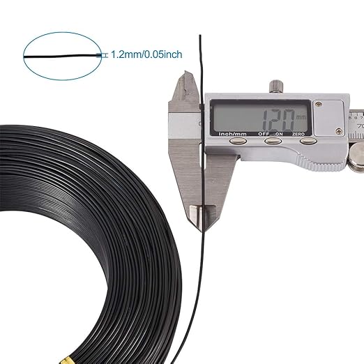 Fashewelry 459 Feet 17 Gauge Aluminum Wire Black Bendable Metal Craft Wire for Beading Jewelry Craft Making (1.2mm)