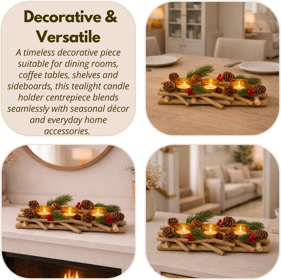 Marco Paul Christmas Decorations Room Decor, Candle Holder, Indoor Ornaments for Home, Christmas Table Centrepiece, Dinner Set, Kitchen Light, Table Decorations Centrepiece