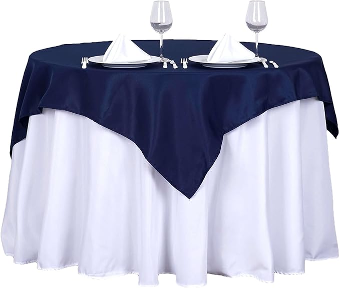 Efavormart 54x54 Navy Blue Wholesale Linens Seamless Polyester Square Linen Tablecloth for Wedding Banquet Party Restaurant