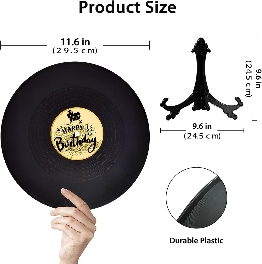 pwvsayjcj Vinyl Record Birthday Decorations, Happy Birthday Party Favor Sign Poster, Large Guest Book 11.6" x 11.6"