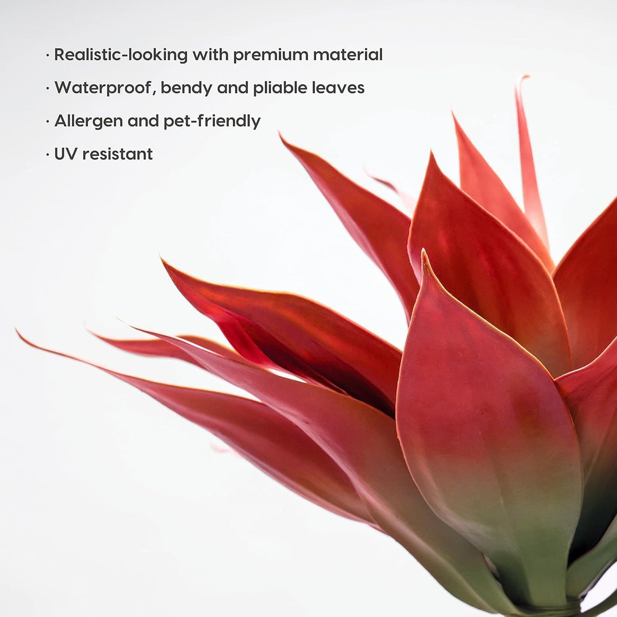 Velener Fall Fake Agave Artificial Plant, Red Fake Succulents Plant for Room ...