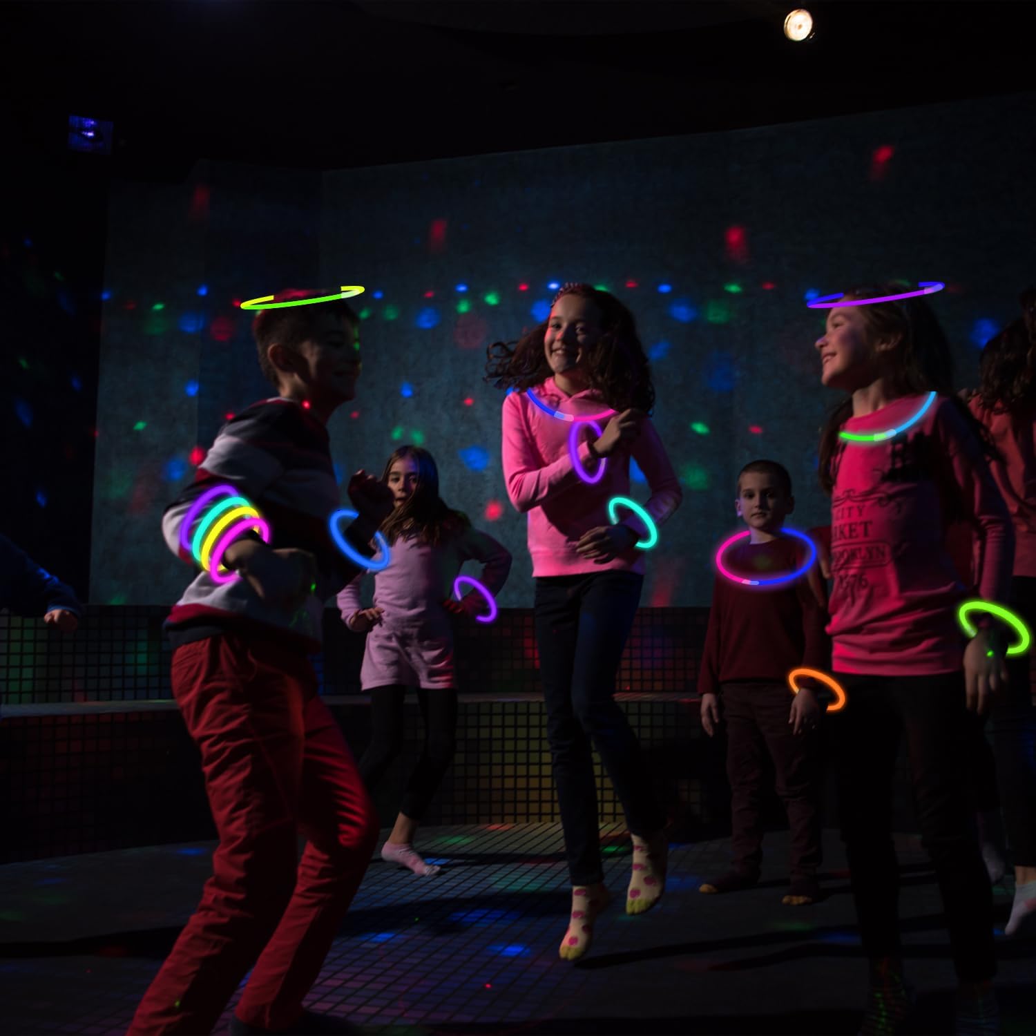 Glow Sticks Party Pack 8"-50, Light up Bracelets & Necklaces Accessories for Kids, 250th Anniversary 4th of July Neon Glow in the Dark Party Favor Supplies Decoration for Camping Wedding Dance Parade