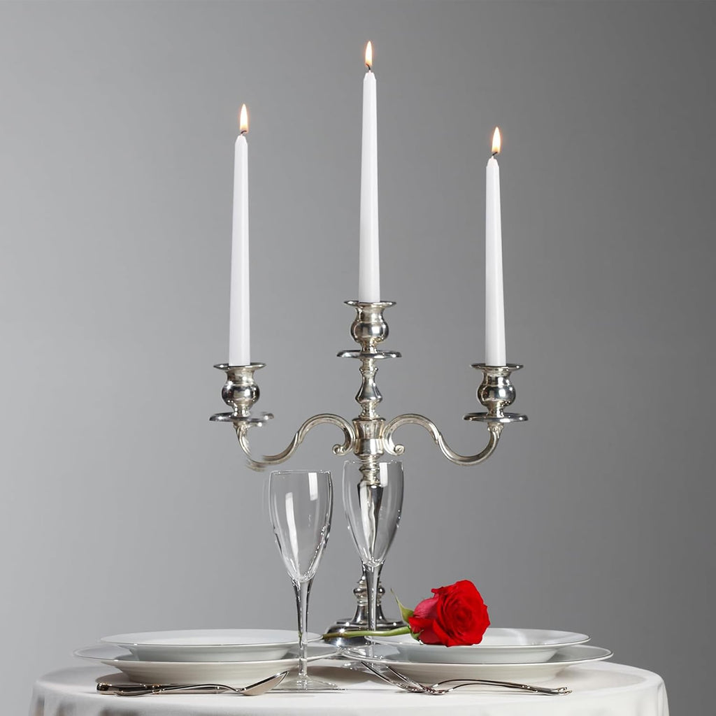 4 Pack White Taper Candles丨Taper Candles 10 Inch Dripless丨Unscented & Smokeless Candlesticks Bulk丨7-8 Hours Long Burning Tall Candles丨Ideal for Christmas Weddings Parties Dinner