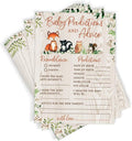 Printed Party Baby Predictions & Advice for New Parents – Woodland Baby Shower Activity, Set of 50 Cards, Gender Neutral Forest Animals Theme