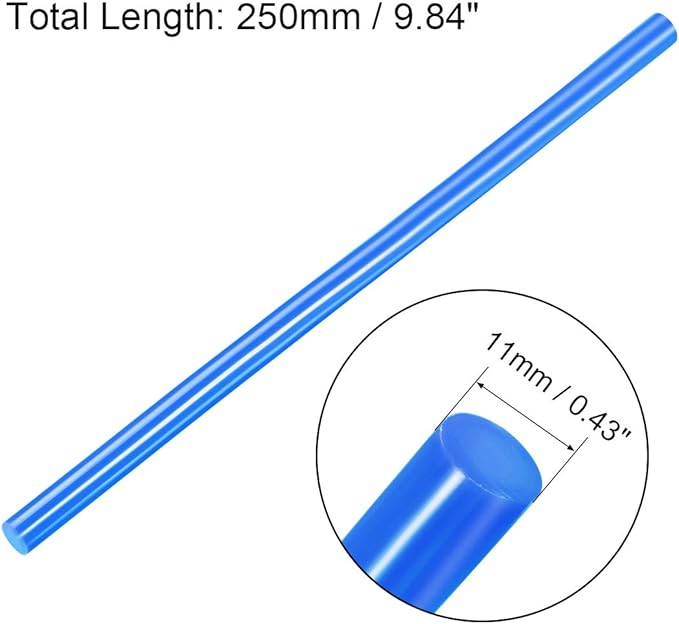 uxcell 20pcs Hot Glue Sticks for Glue Gun 7/16-inch x 10-inch Mini Hot Melt Adhesive Glue Stick Blue