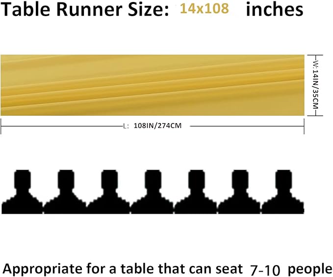 6Pack 9ft Chiffon Table Runner 14x108 Inch Sheer Romantic Table Runner for Wedding Birthday Party Bridal Shower Outdoor Decoration -Yellow