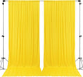AK TRADING CO. 10 feet x 10 feet Polyester Backdrop Drapes Curtains Panels with Rod Pockets - Wedding Ceremony Party Home Window Decorations - Lemon Yellow