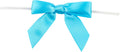 Reliant Ribbon 5171-91303-2X1 Satin Twist Tie Bows - Small Bows, 5/8 Inch X 100 Pieces, Turquoise