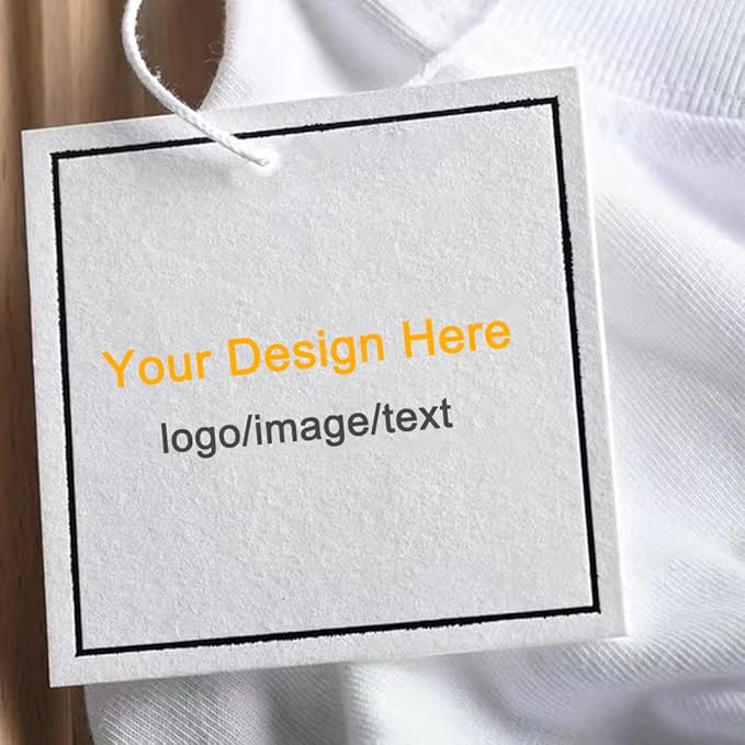 200 Pcs Custom Hang Tags,Personalized Your Logo Photo and Text Design Price Tags Jewelry Labels (Gift Tag Rope)