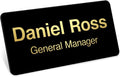 Name Tag, Magnetic Black and Gold Name Tags, Personalized Name Tags, 1.5x3 Inches, Durable Engravable Impact Material, Made in The USA by My Sign Center
