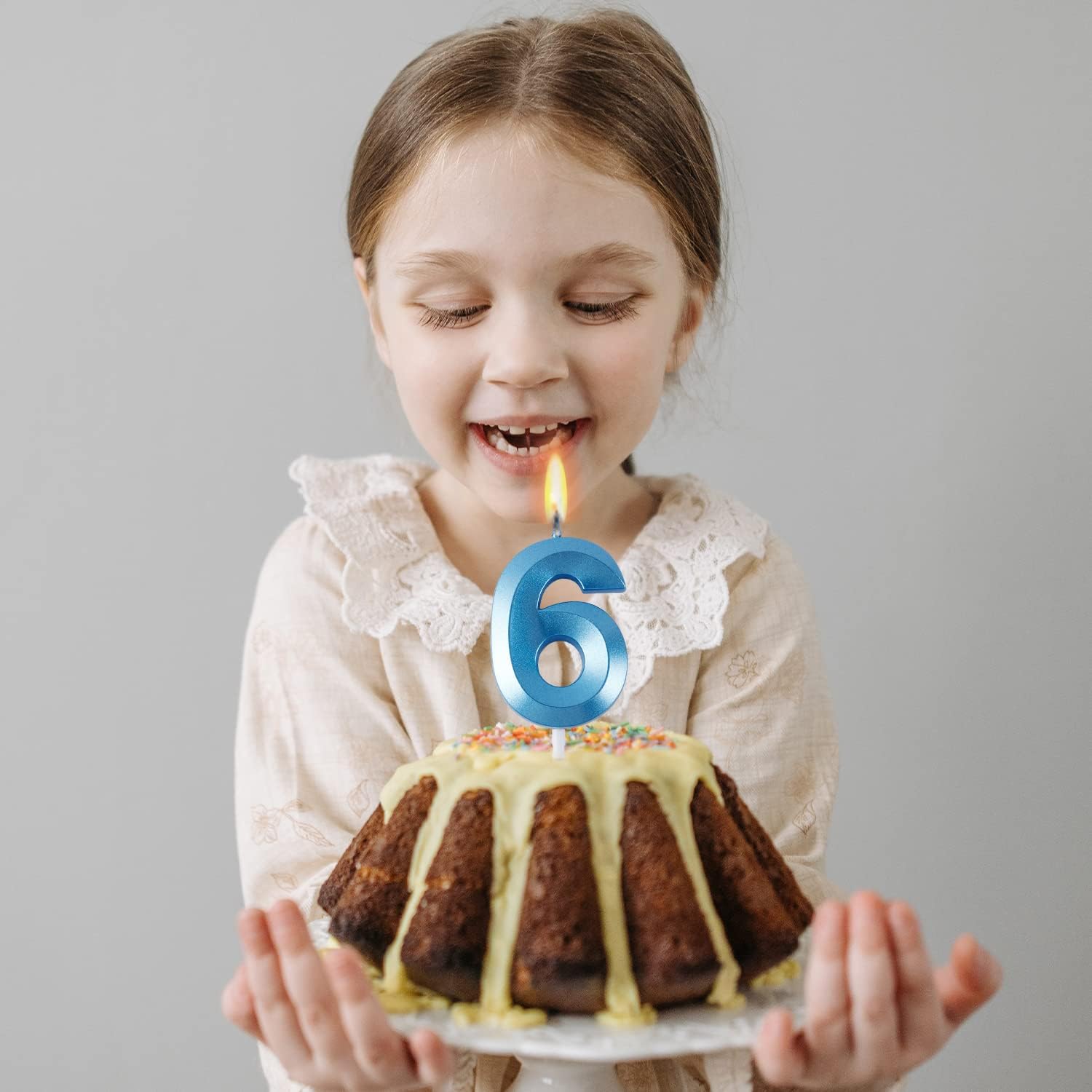 BEAN LIEVE Blue Birthday Candles - Number Cake Candles, Happy Birthday Numeric Candles Number 0 1 2 3 4 5 6 7 8 9 Used for Cake Decoration on Birthday Parties and Wedding Anniversary Celebration