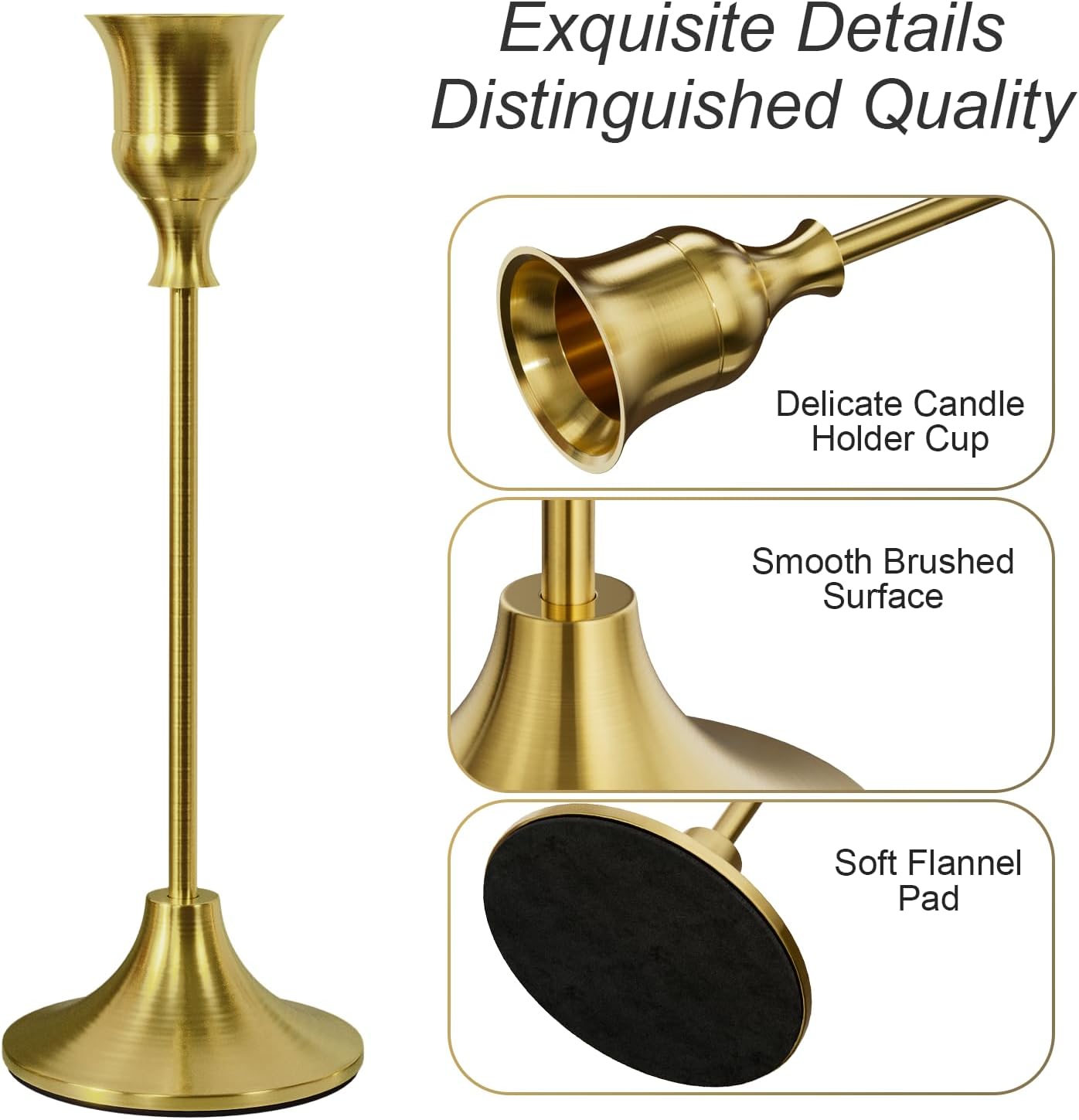 NLBTW Taper Candle Holders Bulk, Set of 24 Brass Gold Vintage Candle Sticks Holder Decor Home Decor Centerpieces for Table Festive Wedding Decorations