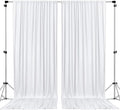 AK TRADING CO. 10 feet x 10 feet Polyester Backdrop Drapes Curtains Panels with Rod Pockets - Wedding Ceremony Party Home Window Decorations - White