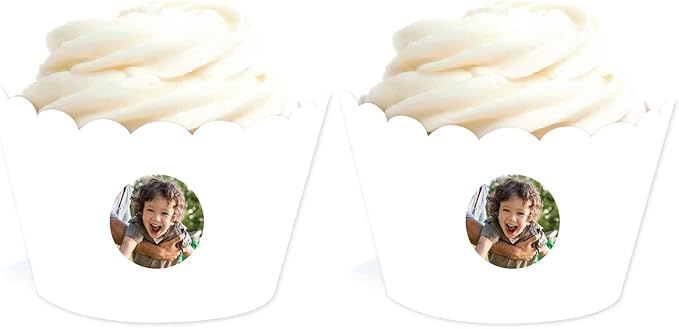 Andaz Press Bulk Photo Personalized Gift and Party Favors Collection, Standard Cupcake Wrappers, Custom Photo, 20-pack