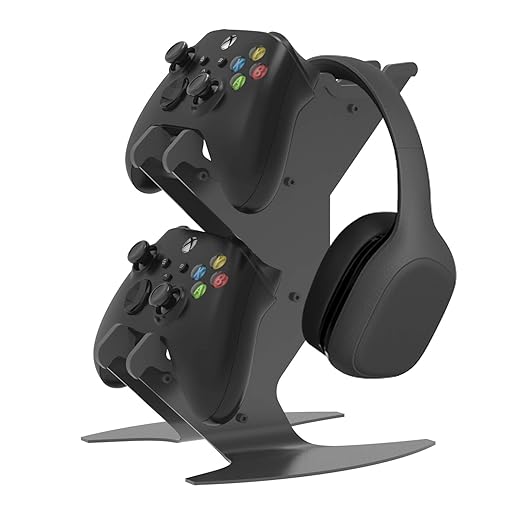 Controller Holder, Game Controller Rack Headset Stand for Xbox Series X S/Xbox one / PS5 / PS4 / NS/PC/Headset, Aluminum Metal Mount Universal Organizer for Video Game Accessories