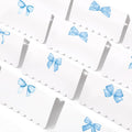Whaline 80 Pcs Blue Bow Place Cards 8 Design Watercolor Bowknot Tented Name Cards 2 x 3.5 Inch Scalloped Blank Seat Assignment Labels for Party Table Setting Supplies