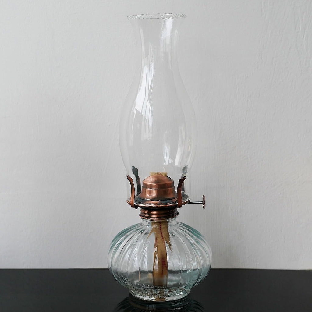 Oil Lamp Chimney 3 Inch Base by 8 1/2 Inch Height Kerosene Lamp Shade Tall Hurricane Lamp Glass Replacement Crimped Top Chimney for Oil and Kerosene Style Lamps