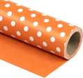 WRAPAHOLIC Reversible Wrapping Paper - Mini Roll - 17 Inch X 33 Feet - Orange and Polka Dot Design for Birthday, Holiday, Wedding, Baby Shower