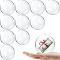 Fillable Christmas Ornaments Balls 80mm 10pk Clear Plastic Fillable Ornaments for Crafts, DIY Hanging Transparent Ball Ornaments for Christmas Tree Decorations Indoor Home Decor Wedding Party Supplies