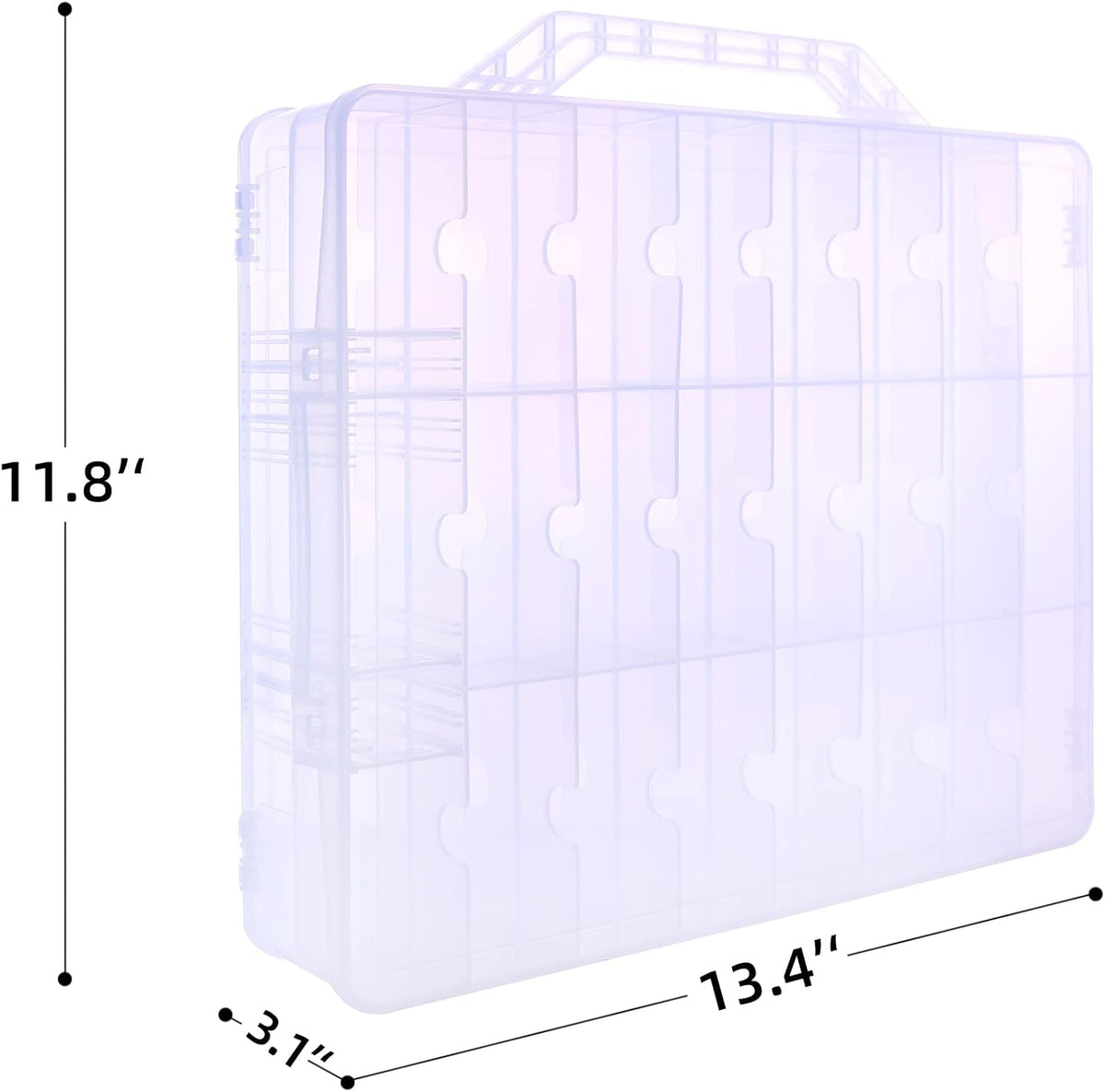 diecast car storage case, 48 slots, clear 1:64, side view