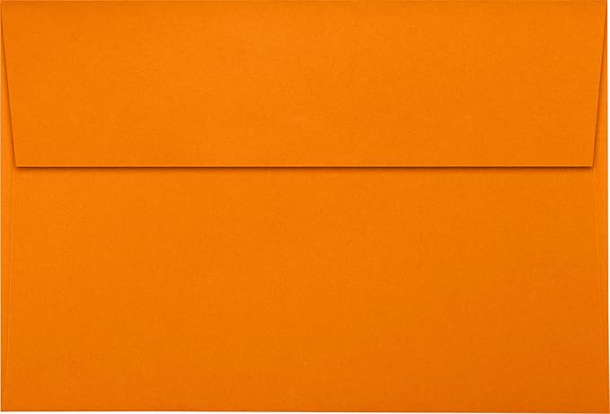 LUXPaper A10 Invitation Envelopes | Peel & Press | 6" x 9 1/2" | Mandarin Orange | 80lb. Text | 50 Qty