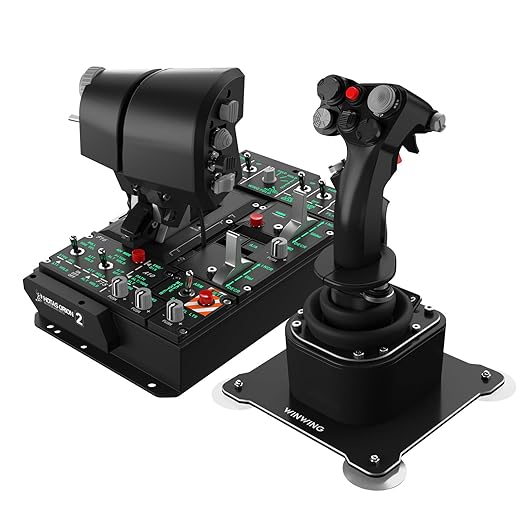 WINWING Orion2 HOTAS MAX: Advanced Simulation, Rich Controls, Precision Alloy Molding, 16-bit Sensor, StrikeAce E Throttle Grip with Dual Dynamic Motor, 38 Switches, Compatible with Major PC Games