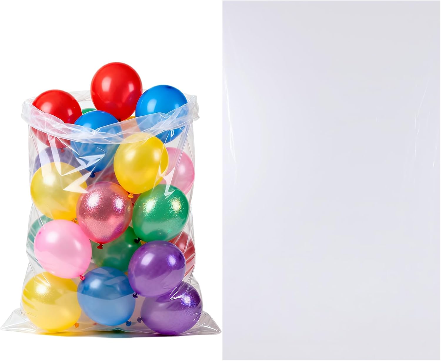 4 Pack Large Balloon Bags for Transport, Plastic Balloon Storage Bag, Clear Transport Storage Bags for Balloons, 98 x 59 Inches(2 pack), 59 x 47 Inches(2 pack)