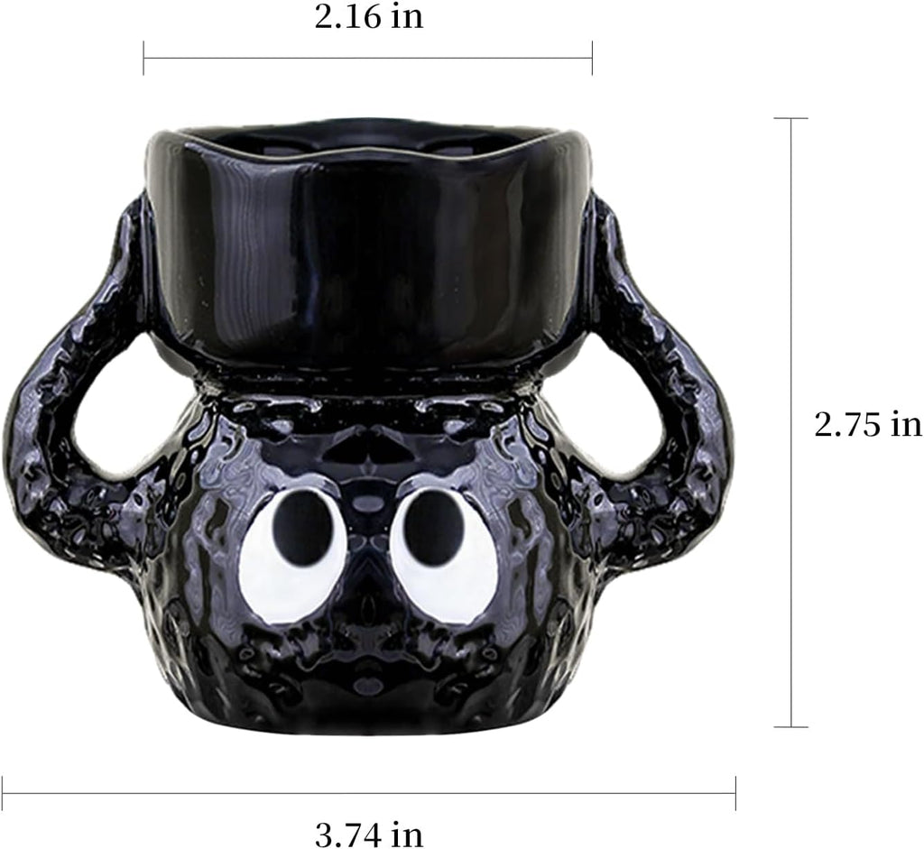 Cute Tealight Candle Holder, Small Cartoon Soot Sprite Ceramic Holders for Candle/Ring/Jewelry for Home Decor, Unique Gifts for Housewarming/Halloween/Thanksgiving/Christmas/Birthday Gift