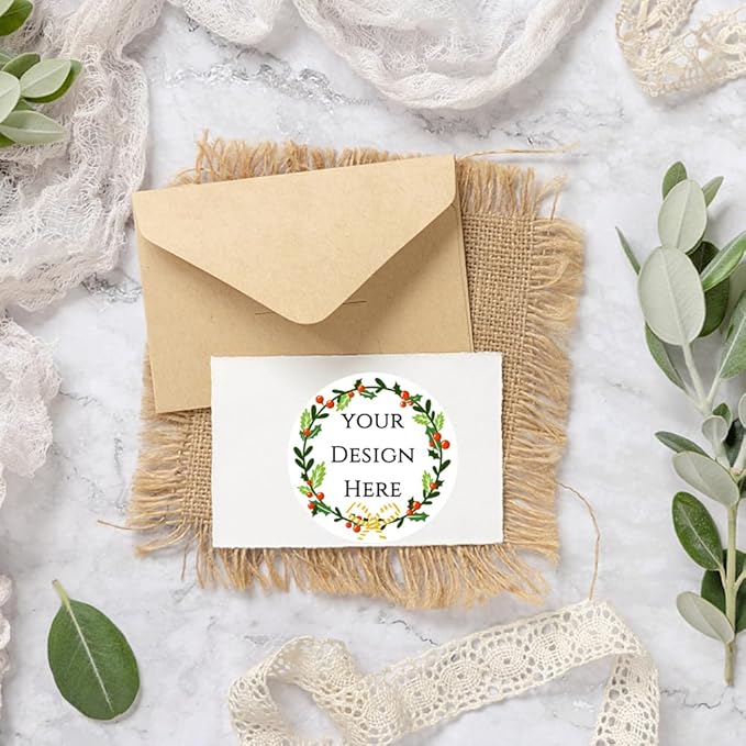 100-1000pcs Custom Stickers Merry Christmas Stickers Personalized Labels Adhesive Xmas Decorative Envelope Seals Stickers for Cards Gift Boxes(VSquare-3)