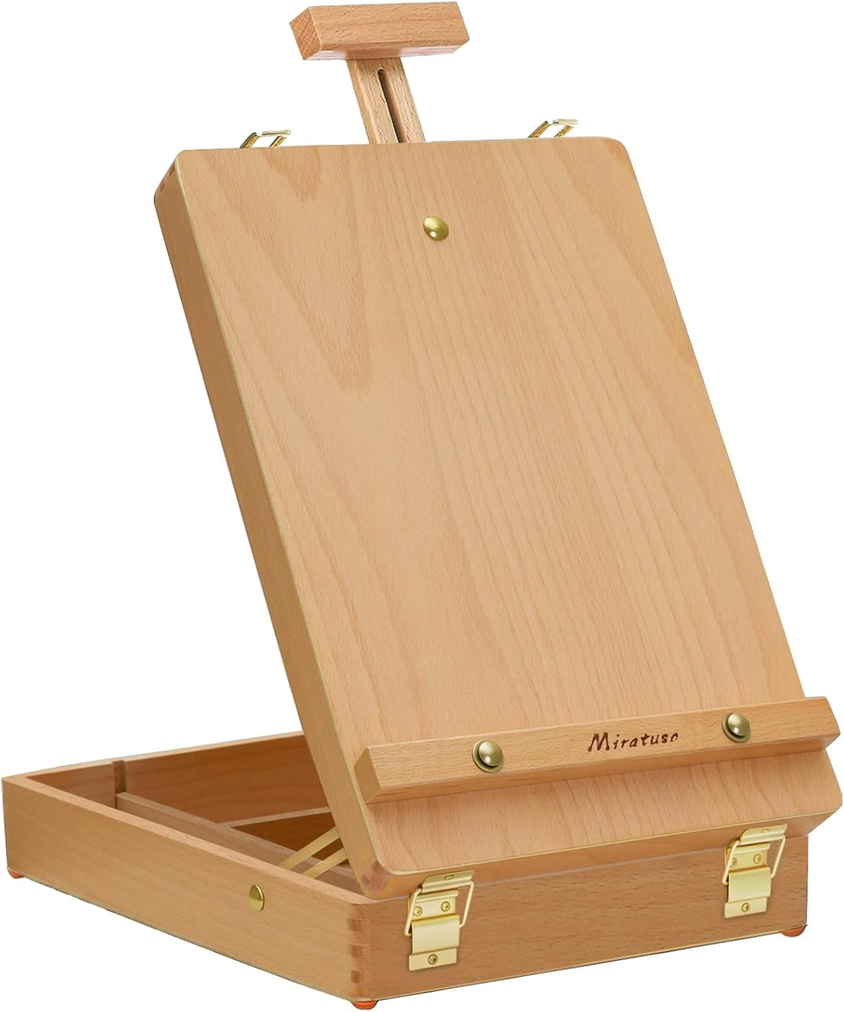 tabletop art easel for painting, wooden sketchbox, portable, main product view