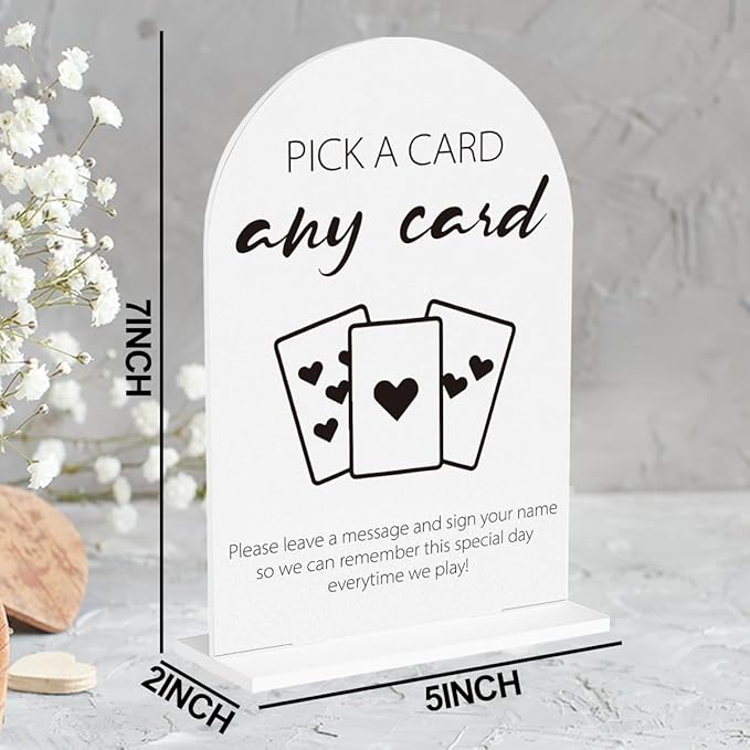 Playing Cards Guest Sign, Wedding Guest Book Desk Decor, Wedding Engagement Bridal Shower Reception Party Table Desk Acrylic Decor