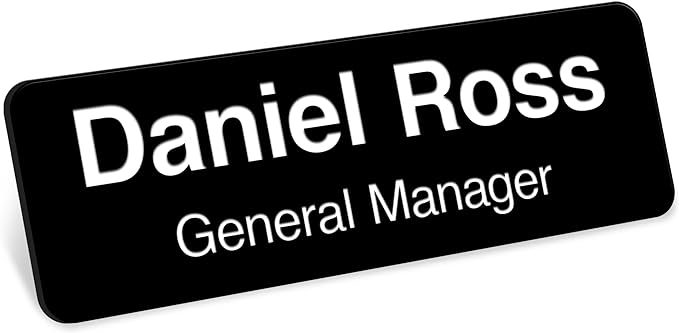 Name Tag, Magnetic Black and White Name Tags, Personalized Name Tags, 1x3 Inches, Durable Engravable Impact Material, Made in The USA by My Sign Center