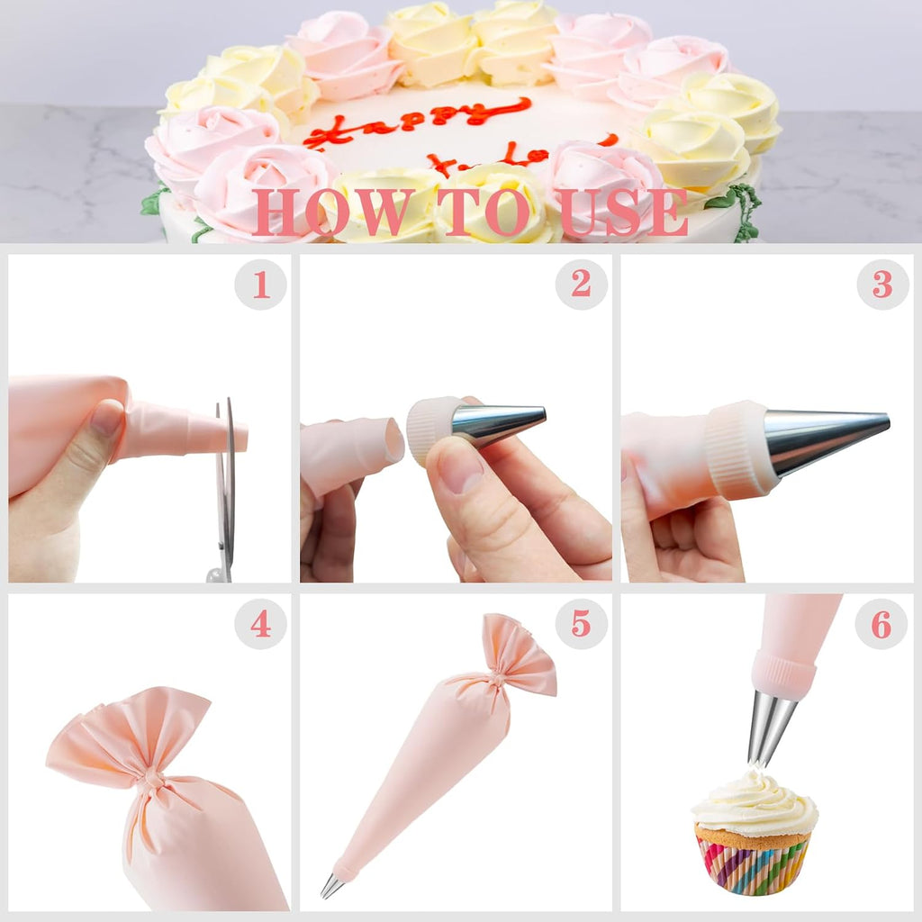 Nifogo Cake Decorating Supplies Kit Tools 356pcs, Baking Accessories with Cake Turntable, Pastry Piping Bag, Piping Icing Tips for Beginners