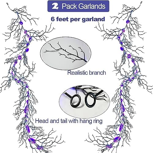 hamifinee halloween dead branch garland with timer 2, side view