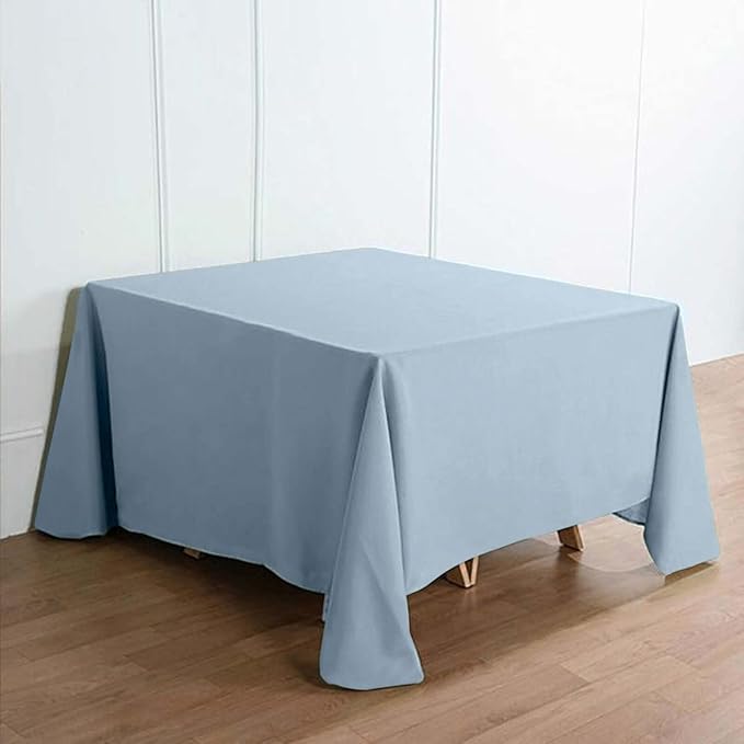 Efavormart 90" Dusty Blue Wholesale Linens Polyester Square Linen Tablecloth for Kitchen Dining Catering Wedding Birthday Party Events