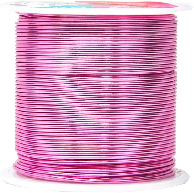 Mandala Crafts 18 Gauge Anodized Aluminum Craft Wire for Jewelry Making - 450 FT Colored Flexible Silver Copper Black Pink Ice Blue Red Wire - Bendable for Bonsai Armature Crafting Sculpting