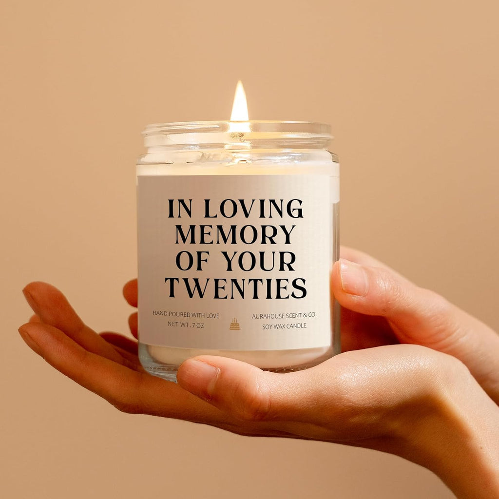 Aurahouse 30th Birthday Gifts for Women Men, in Loving Memory of Twenties Birthday Candle, Handmade, 1996 30th Birthday Decorations for Her Him, 30 Year Old Bday Gifts for Friend Sister Wife Husband