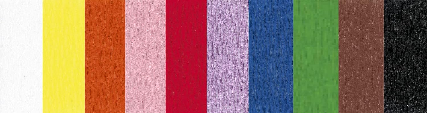 Clairefontaine Maildor Non-Flammable Crepe Paper roll 2.00x0.50m 10 Sheets-Assorted, 50x10x7 cm
