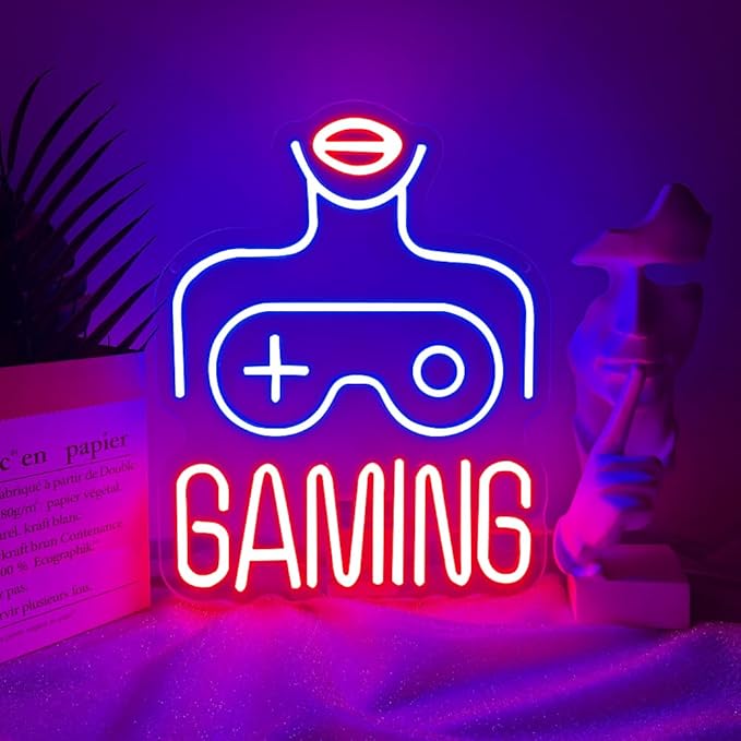 Gaming LED Lights for Wall Decor,Video Game Room Neon Sign Gift for Teens Boys Men Gamer,Lady Body Light Up Sign for Man Cave Home Bar Bedroom Pub Club Birthday Party USB Powered（14.2"*10.2"）