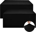 Nasitos Spandex Fitted Table Covers for 6 Foot Tables - 72 x 30 Inch - 2 Pack Black Stretch Table Clothes, Wrinkle Resistant Rectangle Tablecloths for Parties, Trade Show, Craft Show, Birthday