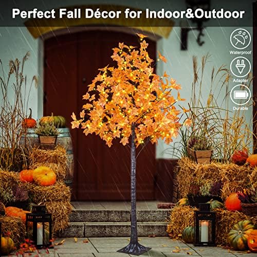 lightshare 7ft led lighted maple tree - dotted, side view