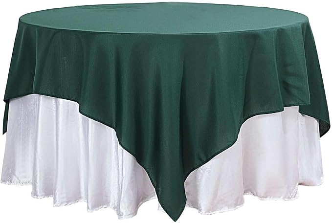 Efavormart 90" Hunter Emerald Green Wholesale Linens Polyester Square Linen Tablecloth for Kitchen Dining Wedding Birthday Party