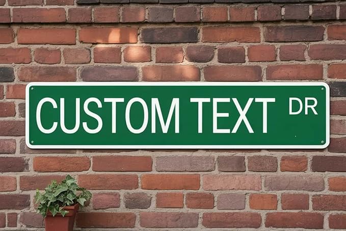 Custom Street Signs Metal, Personalized Road Reflective Signs with Your Text, Logo, 6x24 Inches, Single/Double Sided, Fade Resistant .040 Aluminum