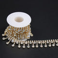 jerler gold rhinestone tassel fringe trim crystal close, main product view