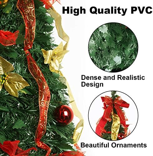 6ft prelit pop up artificial christmas tree pull showing dimensions
