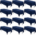 12 Pack Polyester Tablecloth 60 x 126 Inch Navy Blue Tablecloth for 8 Ft Rectangle Tables,Washable Fabric Table Covers Polyester Table Clothes for Wedding Parties Banque