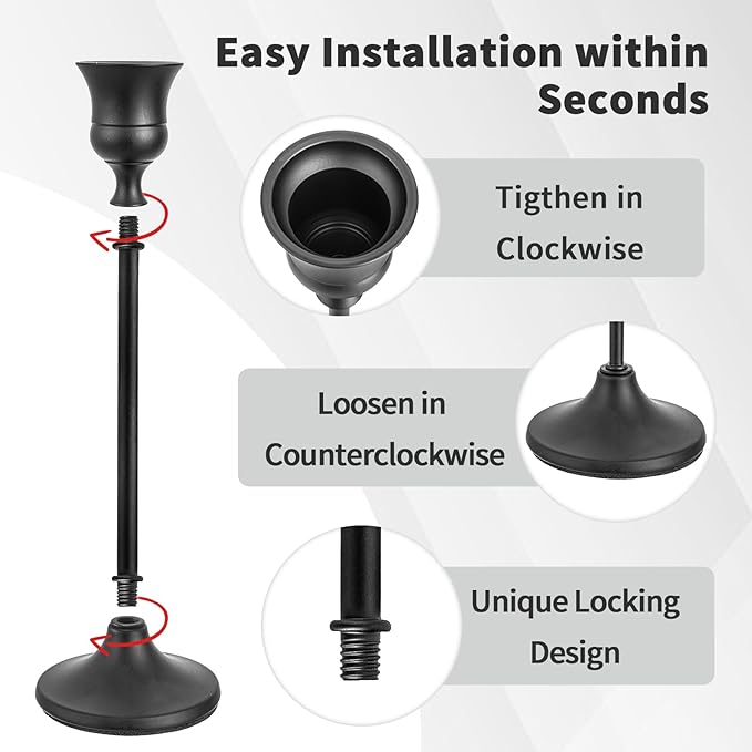 CHILL RECIPE Black Candlestick Holder Tall Taper Candle Holder for Home Decor Table Centerpiece Party Festival Decorations Halloween Decoration (1 Set 3Pcs)