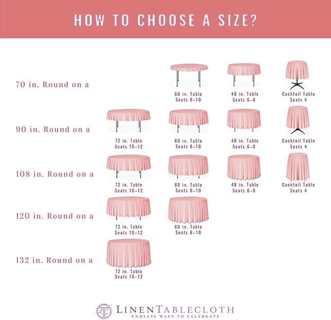 LTC LINENS 10 Pack 120 Inch Round Tablecloth Beige for 60 Inch Round Table - Bulk Round Table Cover - Washable, Wrinkle Resistant Polyester Fabric Cloth for Wedding, Party