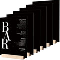 JINMURY 8x10 Inch Black Acrylic Sign with Holder- 6 Pack Blank Black Acrylic Sheets and Wood Stands, DIY Blank Signs for Wedding Party Reception (6 Pack 8 x10 Inch)